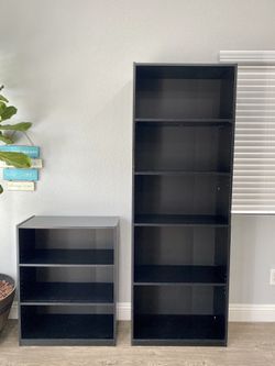 5 & 3 shelf bookcases for sale