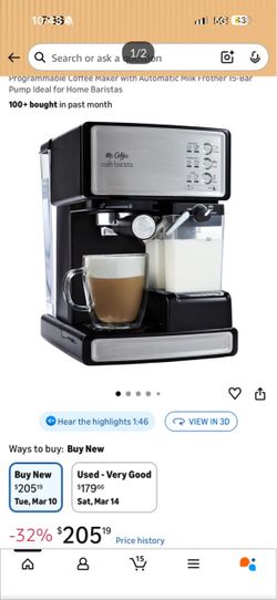 Mr. Coffee Café Barista Espresso Machine
