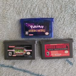 GBA Game Lot: Pokemon Unbound , Namco Museum, Tmnt 2