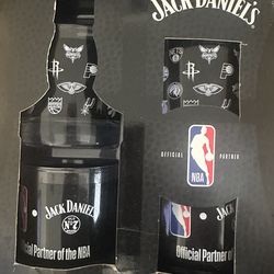 Jack Daniel’s Rocks Glass Set – 4 Glasses – Sports/NBA Design