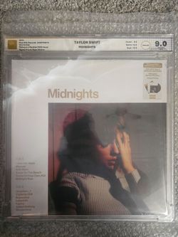 Sealed Taylor Swift Midnights mahogany with signed photo VMG 9.0 vinyl record album