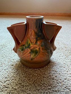 Vintage Roseville Clematis Triple Bud Vase 192-5 – Brown & Green