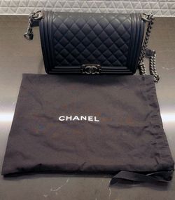 Chanel Boy Flap Medium Quilted Caviar Leather Bag - Black with Ruthenium Hardware