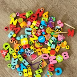 Threading Educational Wood Beads Toys