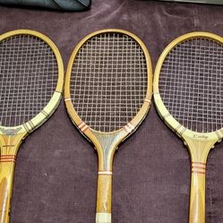3 Wood Tennis Rackets