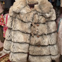 Vintage-Style Tiered or Layered Fur Coat