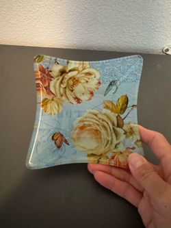 vintage lisa audit trinket glass dish