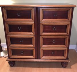 Solid Wood Two-Tone Cabinet