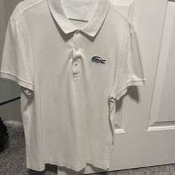Lacoste Polo Shirt American Flag Crocodile Logo Size 6 (medium)