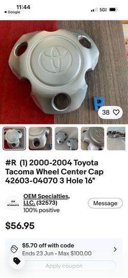 Toyota Tacoma Wheel Center Cap 42(contact info removed)0 3 Hole 16"