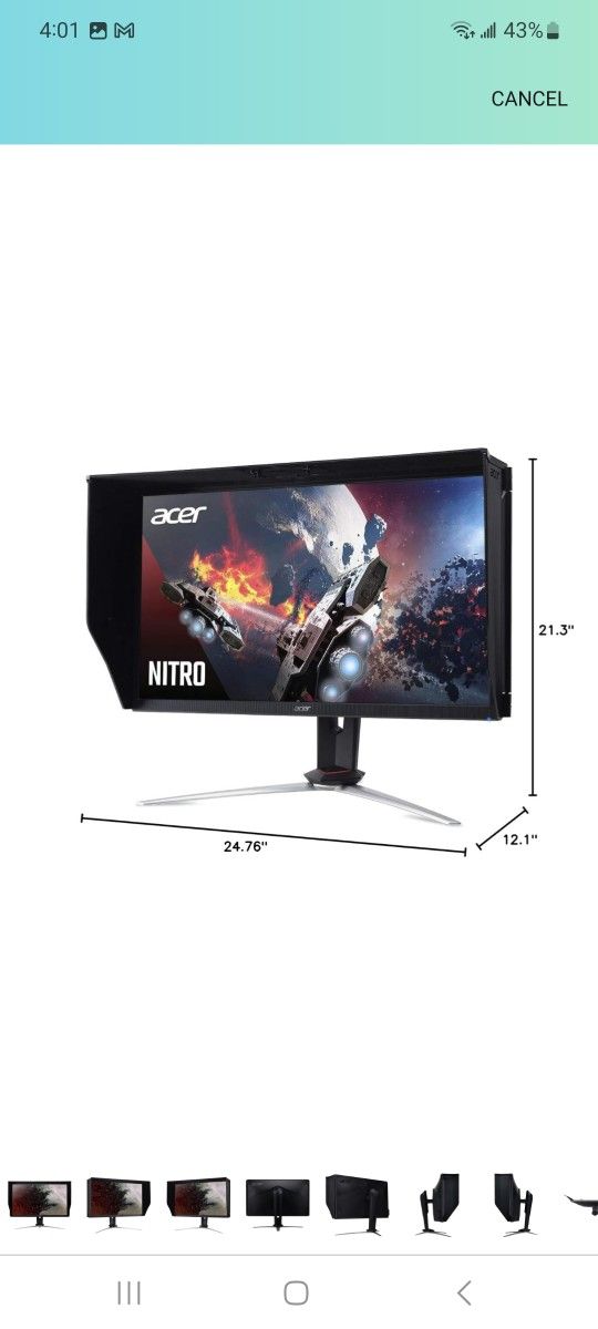 Acer Nitro XV273K Pbmiipphzx 27 UHD 3840 x 2160 IPS AMD Radeon