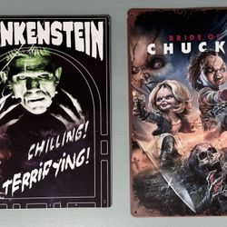 Frankenstein Chucky Horror Metal Signs just $3 Each