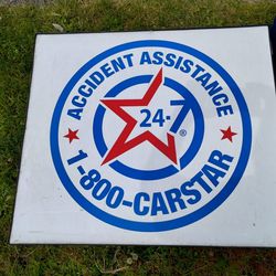 Vintage Carstar 24/7 Accident Assistance body shop neon sign, 30x34"