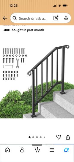 Black Wrought Iron Handrail for Outdoor Steps