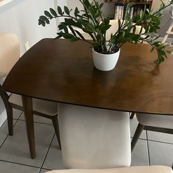 Walnut dinning table with chairs