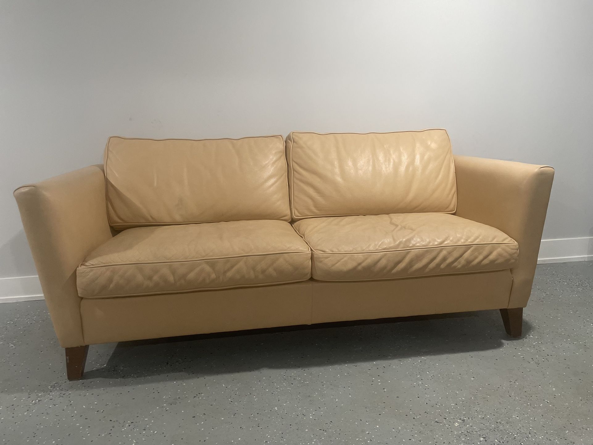 Beige Leather Couch