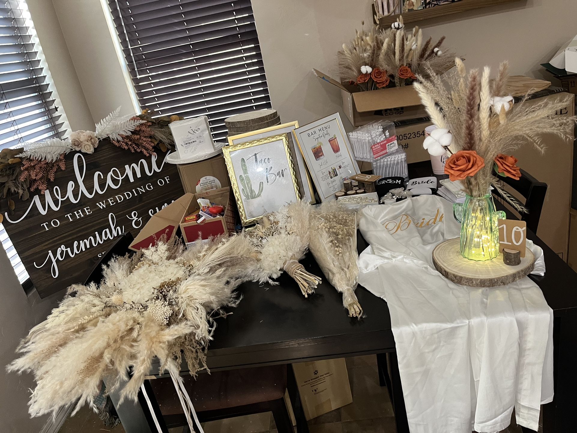 Boho/rustic Wedding Decor Centerpieces Signs 