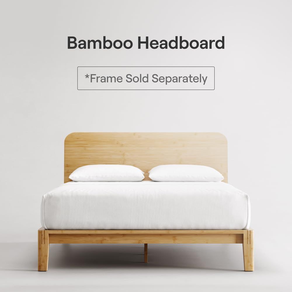 Nectar Bamboo Headboard - King - Natural - Attachable to Bamboo Bed Frame (Sold Seperately) - Easy Tool Free Set Up - Contemporary and Durable