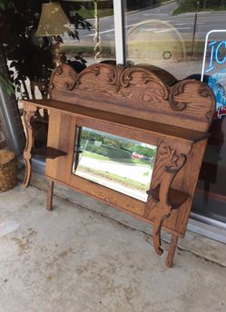 Oak mirror from old sideboard
