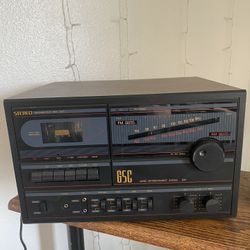 Vintage 1980s GSC FM/AM Receiver and Cassette Recorder Stereo System