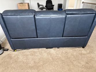Blue Leather Recliner  Sofa