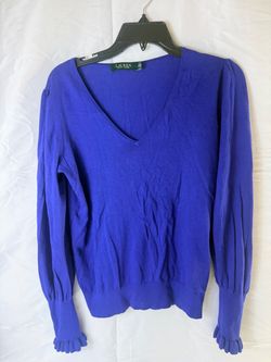 Lauren Ralph Lauren Blue V-Neck Sweater