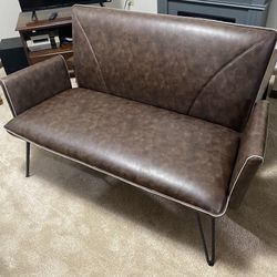 Faux Leather Settee Couch