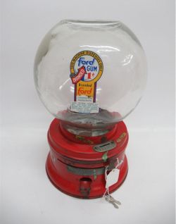 Antique Vintage Ford Gum Ball Machine With Key