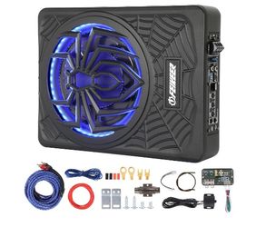 1200W Subwoofer,RGB Slim Underseat Car Subwoofer and Amp Package.Under seat subwoofers with amp,Individual Control for Low Pass/Gain/Boost Bass.Deep B