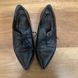 Aelia Sandals Vegan Derby Woman Flats Shoes In Black Color EU 38 7 US
