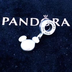 Genuine PANDORA Disney Solid Silver Mickey Icon W/Pouch