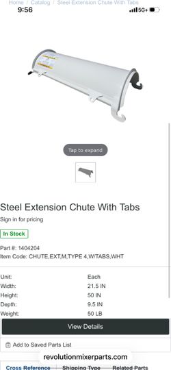 McNeilus Steel Extension Chute With Tabs 1404204