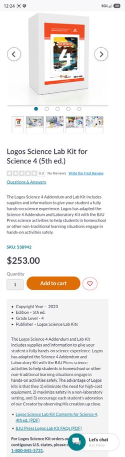 Logos Science Lab Kit for Science 4 from Bju Press