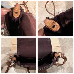 Bonia Brown Leather Crossbody Shoulder Saddle Bag