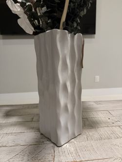 White vase with Artificial Flowers 