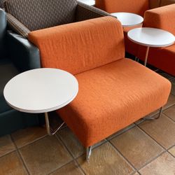 Three Modern Orange Lounge Chair W Tablet 