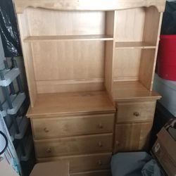 Changing Table With Book Case And Drawers