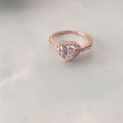 Gold Heart Ring , Size 8