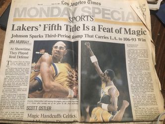 LA Times LA Lakers NBA Champs!! June 1987