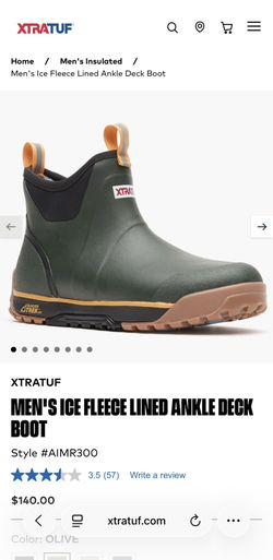 Xtratuf AIMR300 Boots Mens 12 Olive 6" ADB Ice Rubber Waterproof Ankle