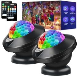 Luditek 2-Pack Party Karaoke Lights with Remote for Kids Party Supplies Dancing Birthday Decorations, USB Powered 6 Light Colors, Boys Toys Gifts for 