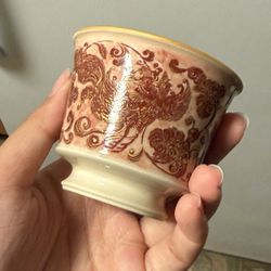 Antique Art Real Gold Pottery Shot Glass