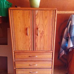 ARMOIR.WOODEN WITH DRAWERS 