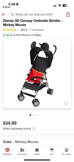 Mickey Mouse Umbrella Stroller