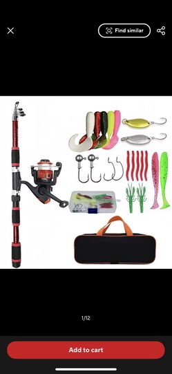 Fishing Pole Set Full Kits With Telescopic Fishing Rod And Spinning Reel Baits Hooks Travel Pole Set
