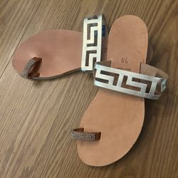 Leather Sandals Made In Greece - Size 38