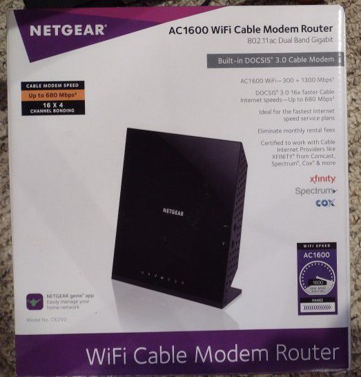 Netgear AC1600 wi Fi Cable Modem Router