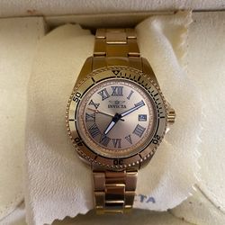 💎 MINT Invicta Angel Gold & White Roman Numeral – Like New w/ Box 💎