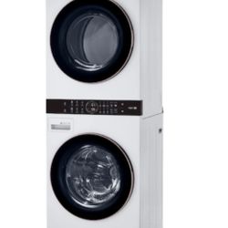 2023 LG - 4.5 Cu. Ft. HE Smart Front Load Washer and 7.4 Cu. Ft. Gas Dryer WashTower with Steam and Built-In ThinQ Intelligence - White