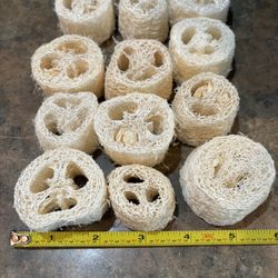 Dozen Mini Natural Loofah Sponge - Shower Exfoliating Loofah - Small Loofah Scrubber. Body.